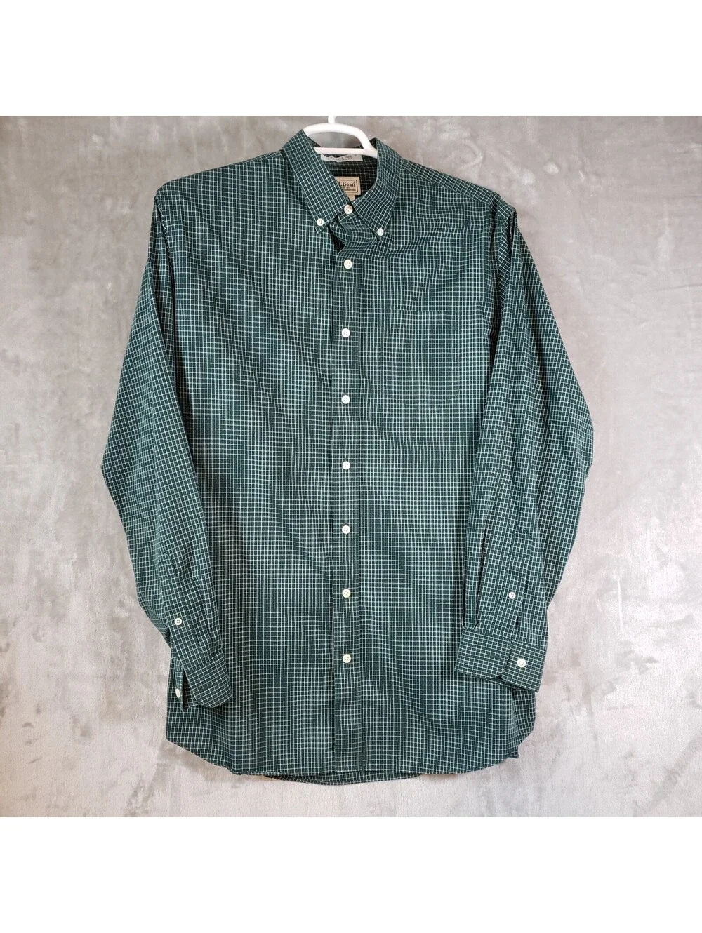 L.L.Bean Wrinkle Free Traditional Fit L Tall Check Cotton Button-Down Shirt